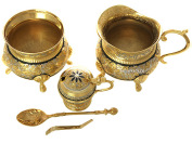 Чайный набор "Славянский" позолоченный в подарочной коробке, Златоуст