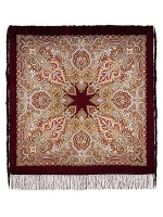 Шерстяной Павлопосадский платок "Февраль", 125*125 см, арт. 715-7