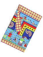 Хлопковая скатерть "Дымковская игрушка" синяя без кружева 150*180 см