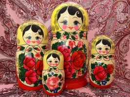 Набор матрешек "Хохлома семеновская", арт. 100