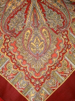 Шерстяной Павлопосадский платок "Созерцание", 89*89 см, арт. 1157-17