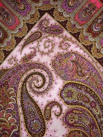 Шерстяной Павлопосадский платок "Фаворит", 125*125 см, арт. 1344-6