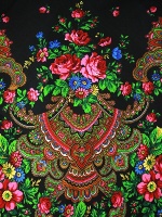 Шерстяной Павлопосадский платок "Душевный разговор", 125*125 см, арт. 1113-18