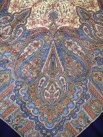 Шерстяной Павлопосадский платок "Созерцание", 89*89 см, арт. 1157-13