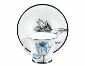 Чашка с блюдцем чайная форма "Юлия", рисунок "Сысоев. Волшебный сад V", Императорский фарфоровый завод