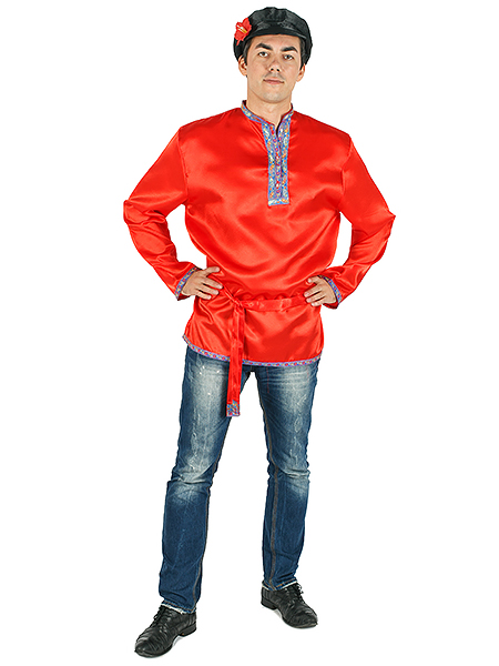 Косоворотка мужская атласная красная, XS-XXL Косоворотка мужская атласная красная, XS-XXLТрадиционная русская рубаха с косым воротом.
<br>Размер от XS-XXL.<br>