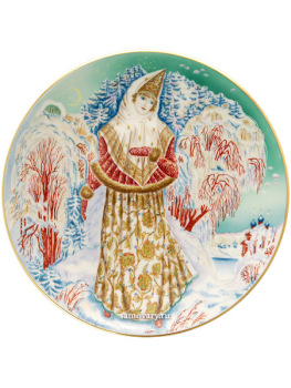 Тарелка декоративная форма "Эллипс", рисунок "Снегурочка", Императорский фарфоровый завод