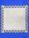 Льняная салфетка белая с молочным кружевом, арт. 6нхп-654, 33х33