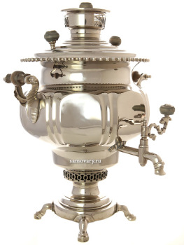 Угольный самовар 5 литров никелированный "ваза", произведен на фабрике Воронцова в конце XIX века, арт. 410750