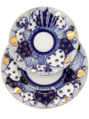 3-x предметный чайный комплект форма "Лучистая" рисунок "Перезвоны", Императорский фарфоровый завод