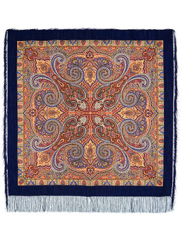 Шерстяной Павлопосадский платок "Классический", 125*125 см, арт. 814-14