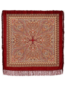 Шерстяной Павлопосадский платок "Лучезарный", 125*125 см, арт. 665-5