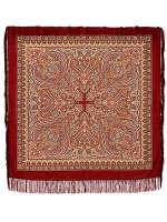 Шерстяной Павлопосадский платок "Лучезарный", 125*125 см, арт. 665-5