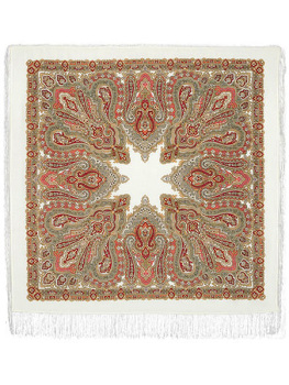 Шерстяной Павлопосадский платок "Ольга Лабзина", 125*125 см, арт. 1008-3