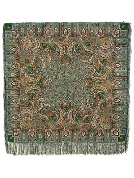 Шерстяной Павлопосадский платок "Садко", 125*125 см, арт. 598-52