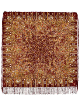 Шерстяной Павлопосадский платок "Садко", 125*125 см, арт. 598-56