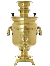 Электрический самовар 5 литров желтый "цилиндр" антикварный, произведен в конце XIX века на фабрике Горнина в Тулъ, с  медалями, арт. 120901