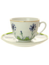 Чашка с блюдцем чайная форма "Весенняя" рисунок "Небесно-голубой василек", Императорский фарфоровый завод