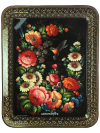 Поднос Жостово "Птица в цветах на черном" 50*40 см, арт. А-2.41