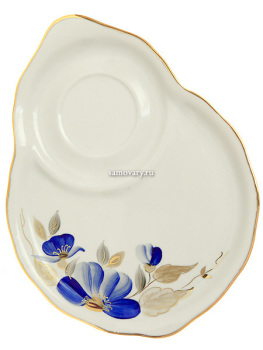 Чашка с блюдцем чайная форма "Весенний" рисунок "Синий цветок", Дулевский фарфор