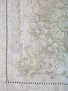 Комплект столового белья жаккард лен серый с мережкой - скатерть и 6 салфеток