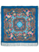 Шерстяной Павлопосадский платок "Бал-маскарад", 125*125 см, арт. 982-12 Шерстяной Павлопосадский платок "Бал-маскарад", 125*125 см, арт. 982-12