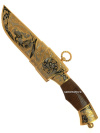 Позолоченный сувенирный нож "Айс Охота на уток" Златоуст