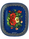 Поднос Жостово "Маки на синем" 26*22 см, арт. А-6.46.2