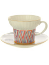 Чашка с блюдцем чайная форма "Волна" рисунок "Геометрия № 1", Императорский фарфоровый завод