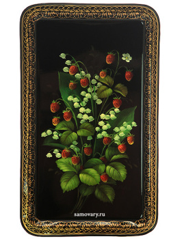 Поднос Жостово "Земляника" 39*23, арт. 4168