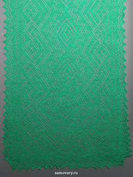 Оренбургский ажурный пуховый шарф зеленый, арт. A 12040-12