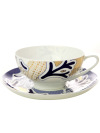 Чашка с блюдцем чайная форма "Купольная" рисунок "Синий узор", Императорский фарфоровый завод