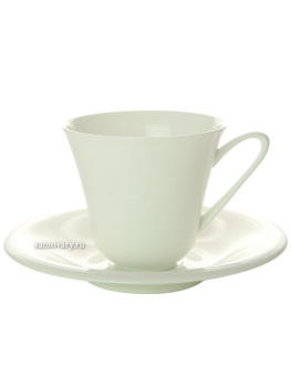 Чашка с блюдцем чайная форма "Сад" рисунок "Белый", Императорский фарфоровый завод