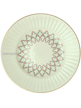 Тарелка десертная 150 мм форма "Волна" рисунок "Розовая сетка", Императорский фарфоровый завод