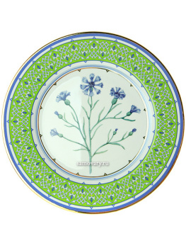 Декоративная тарелка форма "Европейская-2" рисунок "Небесно-голубой василек" ЛФЗ