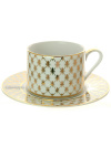 Чашка с блюдцем чайная форма "Соло" рисунок "Сетка-джаз" 300 мл, Императорский фарфоровый завод