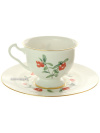 Чашка с блюдцем чайная форма "Айседора" рисунок "Брусника", Императорский фарфоровый завод