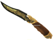 Сувенирный нож "Пума "Волки" ручка из резного ореха, Златоуст