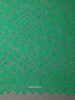Оренбургский ажурный пуховый шарф зеленый, арт. A 12040-12