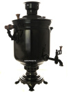 Угольный самовар на дровах 7 литров "цилиндр" черный никель, арт. 270788