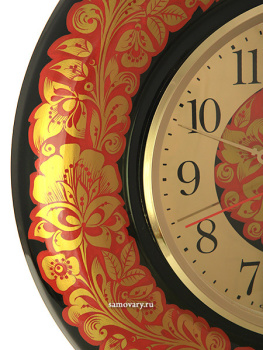 Часы Хохлома "Преданья старины с красным"