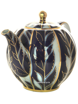 Чайник заварочный форма "Тюльпан" рисунок "Зимний вечер", Императорский фарфоровый завод