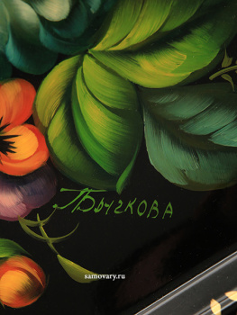 Поднос Жостово "Букет на фиолетовом" 46*36 см, арт. 4162
