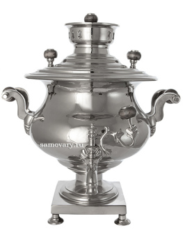 Самовар антикварный на дровах 4 литра никелированный "ваза" Товарищество наследников Н.А.Воронцова, арт. 460554