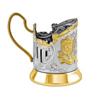 Набор для чая "Мудрый руководитель" никелированный с позолотой Кольчугино