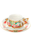 Чашка с блюдцем чайная форма "Билибина 1", рисунок "Сказочные птицы", Императорский фарфоровый завод