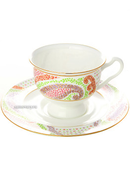 Чашка с блюдцем чайная форма "Айседора", рисунок "Мариенталь фиолетовый", Императорский фарфоровый завод