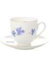 Чашка с блюдцем кофейная форма "Ландыш", рисунок "Голубые цветы", Императорский фарфоровый завод