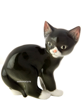 Скульптура "Кошка черная", Императорский фарфоровый завод