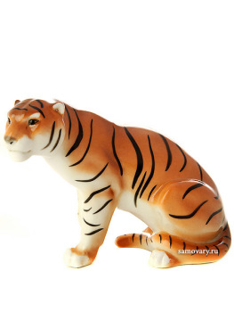 Скульптура "Тигр сидящий мирный", Императорский фарфоровый завод